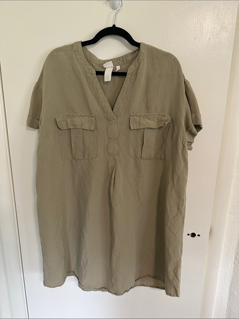 H&M Linen-Blend Shirt Dress Size 12